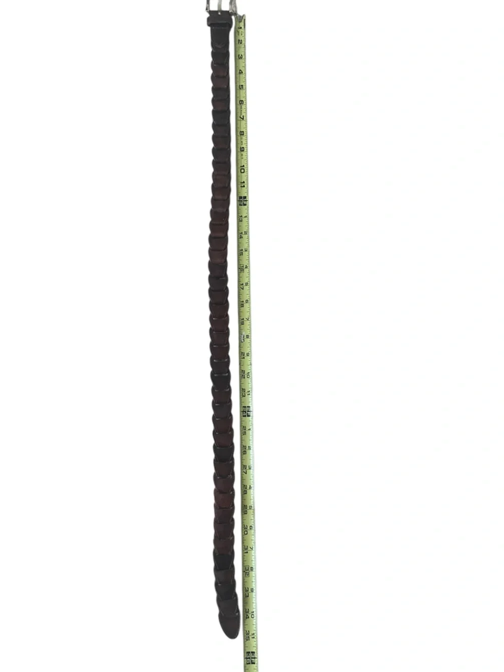 The Limited Braided Genuine Leather Belt with Brass Buckle - Brown